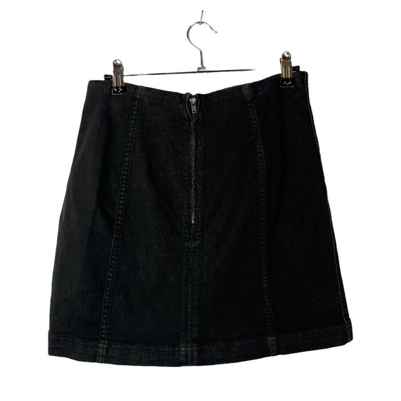 Free People Modern Femme Black Denim Mini Skirt 8 - Picture 3 of 4